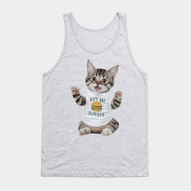 Buy Me A Burger - Cat Tank Top by Meowsiful